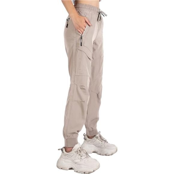 Women's Nude Athletic Hiking Cargo Joggers Outdoor Workout Lightweight‎  Pants - Picture 3 of 7